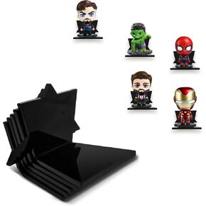 أرفف أكريليك للجدار - أرفف عائمة صغيرة مع شاشة مغناطيسية لشخصيات ليغو وفانكو بوب وأنيمي - منظم شفاف للحمام أو غرفة النوم أو غرفة المعيشة أو المطبخ (5 عبوات سوداء) in Kuwait
