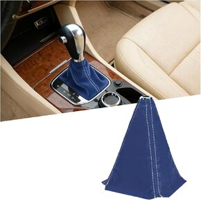 Car Shift Boot Cover, Suede Leather Vehicle Manual Automatic Gear Shift Knob Boot Dust Cover, Automotive Interior Protection Accessories, Universal for SUV Sedan Truck (Black/Blue) in Saudi Arabia