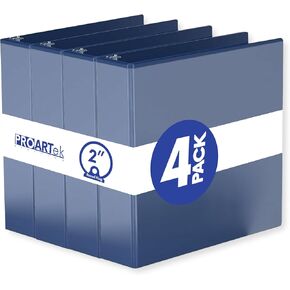 PK00066 موديل 831341 حزمة من 4 مجلدات، لون أزرق ملكي؛ حلقة دائرية مقاس 5.08 سم، غلاف مكتبي، هيكل متين، تصميم مريح، متوفر بألوان متعددة in Kuwait