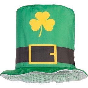 St. Patrick's Day Shamrock Clover Hat, Irish Green Leprechaun Top Hat for Men & Women (Green Hat D) in Kuwait