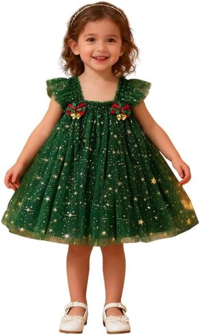 Girl Sleeveless Snowflake Tulle Cake Dress Girl's Princess Tutu Sundress in Saudi Arabia