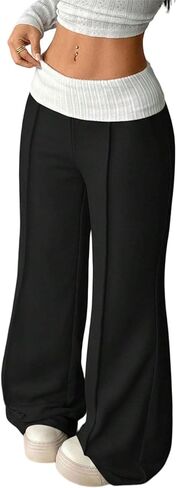 Women's Wide Leg Sweatpants Women High Waisted Baggy Pants Casual Pull on Y2k Straight Leg Sweat Trouser Pants in Kuwait