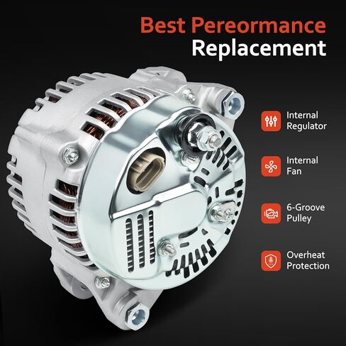 Alternator Replacement For 2006-2012 Kia Hyundai 3.3 3.8L V6,06-11 Azera,2007-2009 Santa Fe Sonata, 07-10 Entourage Veracruz,06-09 Sedona,2010-2011 Borrego,2007-2009 Kia Sorento,11191N,102211-3102 in Kuwait