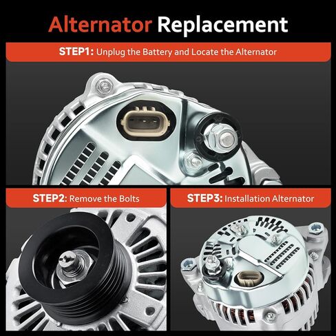 Alternator Replacement For 2006-2012 Kia Hyundai 3.3 3.8L V6,06-11 Azera,2007-2009 Santa Fe Sonata, 07-10 Entourage Veracruz,06-09 Sedona,2010-2011 Borrego,2007-2009 Kia Sorento,11191N,102211-3102 in Kuwait