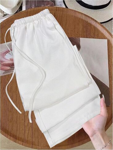 Verdusa Women's Straight Leg Casual Linen Palazzo Pants Spring Outfits Long Trousers with Pockets in Saudi Arabia