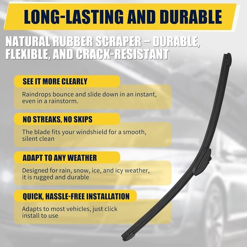 22"+22" Windshield Wiper Blades, OEM Quality Replacement Wipers, All-Season Aerodynamic Design, Fit for Ford F-150, Chevrolet Silverado 1500, GMC Sierra 1500, RAM 1500 (Pack of 2) in Saudi Arabia