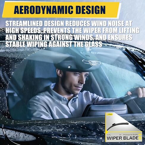 22"+22" Windshield Wiper Blades, OEM Quality Replacement Wipers, All-Season Aerodynamic Design, Fit for Ford F-150, Chevrolet Silverado 1500, GMC Sierra 1500, RAM 1500 (Pack of 2) in Saudi Arabia