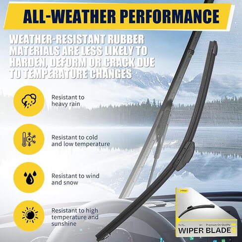 22"+22" Windshield Wiper Blades, OEM Quality Replacement Wipers, All-Season Aerodynamic Design, Fit for Ford F-150, Chevrolet Silverado 1500, GMC Sierra 1500, RAM 1500 (Pack of 2) in Saudi Arabia