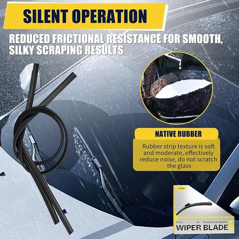 22"+22" Windshield Wiper Blades, OEM Quality Replacement Wipers, All-Season Aerodynamic Design, Fit for Ford F-150, Chevrolet Silverado 1500, GMC Sierra 1500, RAM 1500 (Pack of 2) in Saudi Arabia