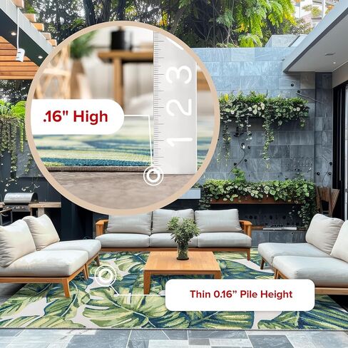 Nuloom Lisa Green Multicolor/Ivory, 5' x 8', Floral, Soft and Cozy, Durable, High Traffic, Stain Resistant, Easy Clean, Durable Area Rug for Indoor/Outdoor Patio, Deck, Porch, Garden, Courtyard in Saudi Arabia