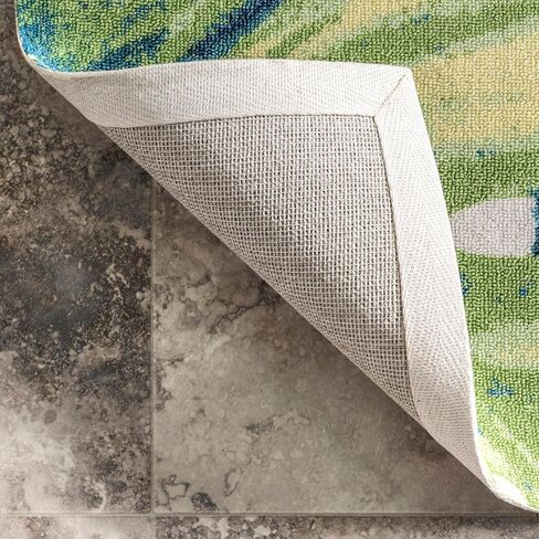 Nuloom Lisa Green Multicolor/Ivory, 5' x 8', Floral, Soft and Cozy, Durable, High Traffic, Stain Resistant, Easy Clean, Durable Area Rug for Indoor/Outdoor Patio, Deck, Porch, Garden, Courtyard in Saudi Arabia