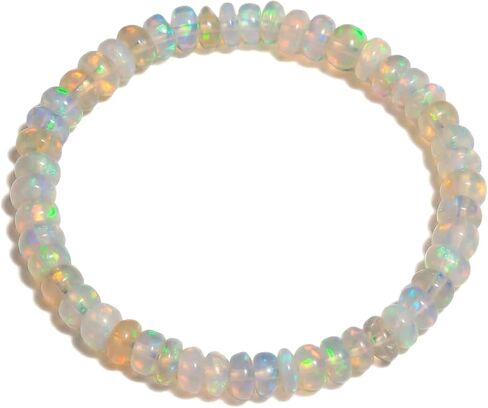 Smooth Stretch Bracelet, Natural Gemstone Beads with Colorful Sheen, Elastic Beaded Bracelet for Comfortable Wear in Saudi Arabia