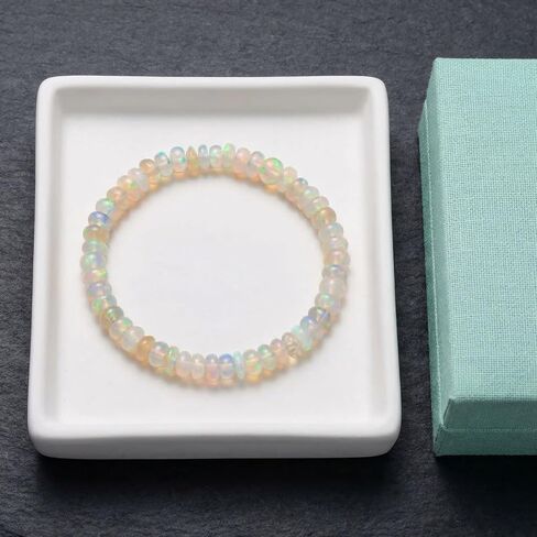 Smooth Stretch Bracelet, Natural Gemstone Beads with Colorful Sheen, Elastic Beaded Bracelet for Comfortable Wear in Saudi Arabia