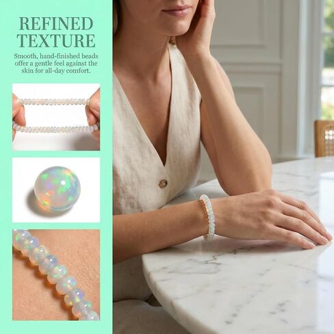 Smooth Stretch Bracelet, Natural Gemstone Beads with Colorful Sheen, Elastic Beaded Bracelet for Comfortable Wear in Saudi Arabia