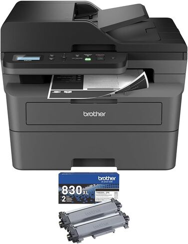 مجموعة طابعة ليزر Brother DCPL2640DW لاسلكية مدمجة أحادية اللون ومتعددة الوظائف، حبر عالي الإنتاجية، حزمة مزدوجة سوداء (3000 صفحة/خرطوشة) in Saudi Arabia