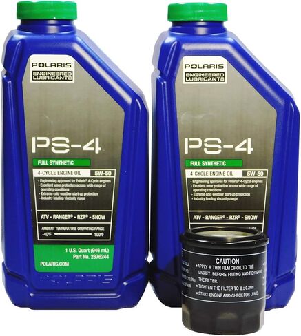 2017-2019 Polaris Ace 150 EFI OEM PS-4 طقم تغيير الزيت الاصطناعي الكامل POL15 in Kuwait