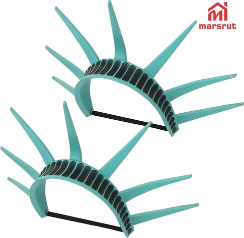 2Pcs Statue of Liberty Crown Headband, 7‑Spike Teal Tiara Hat Headpiece, One‑Size Costume Accessories, Adjustable Strap for USA Patriotic American Cosplay, Themed Parties, Halloween Event, Souvenir in Saudi Arabia