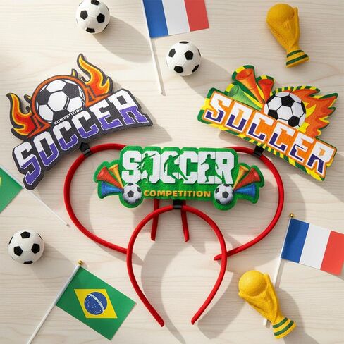 8 عبوات من عصابات رأس كأس العالم 2026، أغطية رأس تحت عنوان كأس العالم، ملحقات زينة بضائع كرة القدم، هدايا رائعة لمحبي كرة القدم، أربطة شعر لكرة القدم، ملحقات شعر رياضية يومية للنساء والرجال in Saudi Arabia