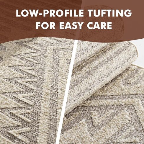 Boho Beige 5x7 Area Rugs Textured Tufted Rugs for Living Room Bedroom Nursery Rug-Carpet Washable Brown Neutral Modern Aztec Rug in Saudi Arabia