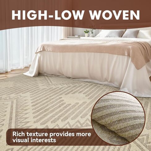 Boho Beige 5x7 Area Rugs Textured Tufted Rugs for Living Room Bedroom Nursery Rug-Carpet Washable Brown Neutral Modern Aztec Rug in Saudi Arabia