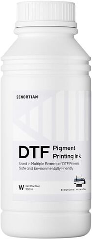 حبر DTF ممتاز لطابعات ET-8550، L1800، L800، R2400، P400، P800، XP15000 عالية العتامة CMYK + مجموعة حبر أبيض 6 × 100 مل عمليات نقل نابضة بالحياة مقاومة للغسيل لجميع الأقمشة، صديقة للبيئة وسهلة الاستخدام in Saudi Arabia