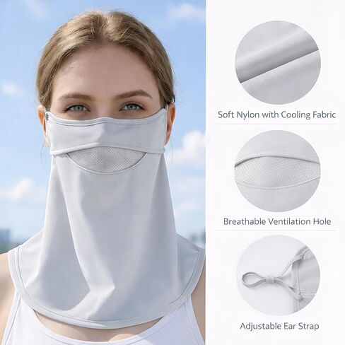 UPF 50+ Full Face Sun Protection Mask for Women with Neck Coverage, Driving, Gardening, Golf & Outdoor Activities in Saudi Arabia