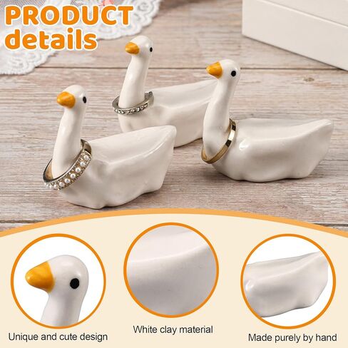 Fumete 3 Pcs Silly Goose Ring Holder for Jewelry, Entryway Table Kawaii Nightstand Decor, Cute Silly Goose Ring Dish for Rings Earrings Bracelets Necklace Organizer, Engagement, Wedding, Birthday Gift in Saudi Arabia