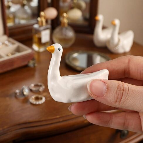 Fumete 3 Pcs Silly Goose Ring Holder for Jewelry, Entryway Table Kawaii Nightstand Decor, Cute Silly Goose Ring Dish for Rings Earrings Bracelets Necklace Organizer, Engagement, Wedding, Birthday Gift in Saudi Arabia
