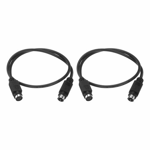 4.9 Feet PS/2 Mouse and Keyboard Extension Cable - 28 AWG 6 Pin UL2464 Copper Wires Male to Female Extension Cable for PS/2 Round Mouse Keyboard, Black in Saudi Arabia