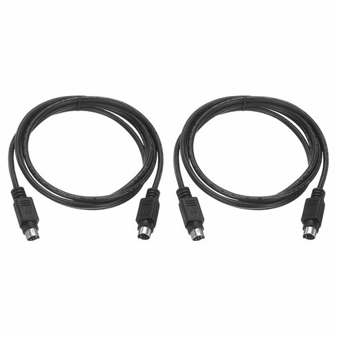 1.6 Feet PS/2 Mouse and Keyboard Extension Cable - 2 Pack 28 AWG 6 Pin UL2464 Copper Wires Male to Male Extension Cable for PS/2 Round Mouse Keyboard, Black in Saudi Arabia