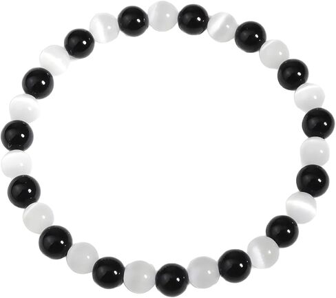 Black White Beaded Bracelet for Women Crystal Money Wealth Bead Bracelet in Saudi Arabia