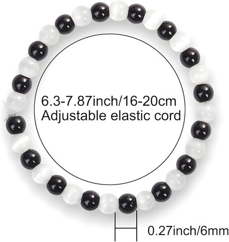 Black White Beaded Bracelet for Women Crystal Money Wealth Bead Bracelet in Saudi Arabia