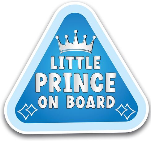 ملصق مغناطيسي للسيارة Magnet Me Up Little Prince Baby On Board متين، 5 بوصات، أزرق، مقاوم للطقس، علامة أمان لطيفة للطفل على السيارة، مغناطيس ممتص للصدمات، طفل على الطريق السريع، صنع في الولايات المتحدة الأمريكية in Kuwait