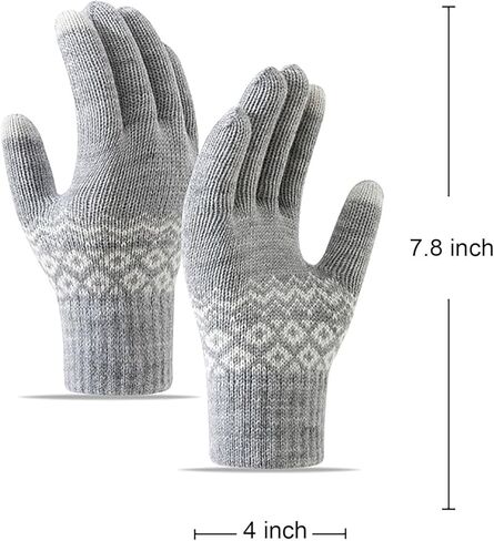4 Pairs Winter Gloves for Women Men, Warm Knit Gloves Touchscreen Gloves Texting Gloves with Elastic Cuff in Saudi Arabia