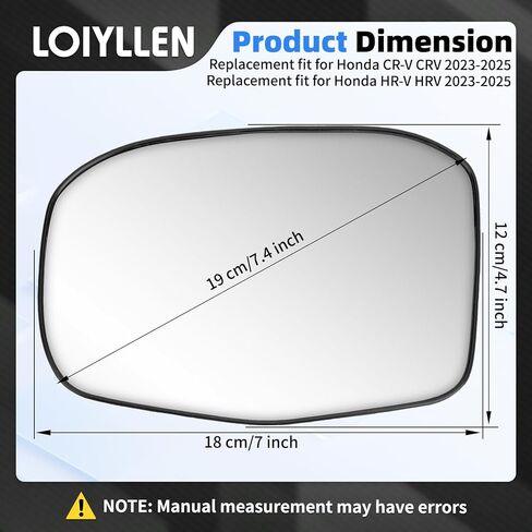 Driver Side Mirror Replacement for Honda CR-V CRV 2023 2024 2025, HR-V HRV 2023 2024 2025 - Left Side Mirror Glass, Rear View Mirrors Glass with Power Heated in Saudi Arabia