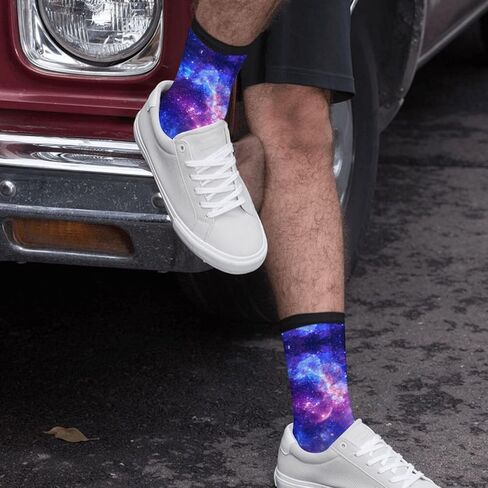 جوارب Giinly Galaxy Stars Constellation Astronomy Socks الجدة المضحكة للطاقم، هدايا مجنونة للرجال والنساء in Kuwait