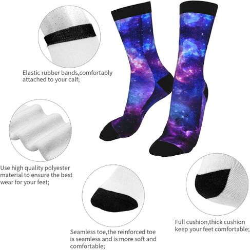 جوارب Giinly Galaxy Stars Constellation Astronomy Socks الجدة المضحكة للطاقم، هدايا مجنونة للرجال والنساء in Kuwait