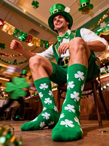 Men St Patricks Day Socks Adult Cotton Funny Socks in Saudi Arabia