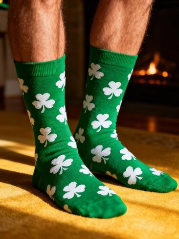 Men St Patricks Day Socks Adult Cotton Funny Socks in Saudi Arabia