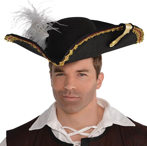 Amscan Black Pirate Captain's Hat - Perfect for Costume Play & Themed Parties in Saudi Arabia