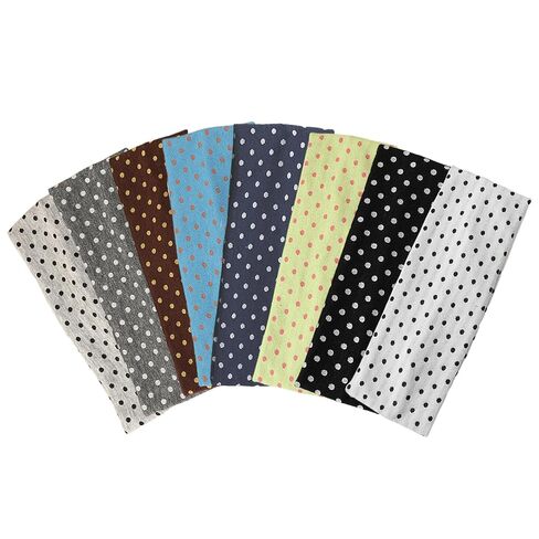 8PCS Classic Polka Dot Fabric Headband, Black and White, Elastic Material, One Size, Comfortable Daily Wear Hair Accessory for Women, in Saudi Arabia