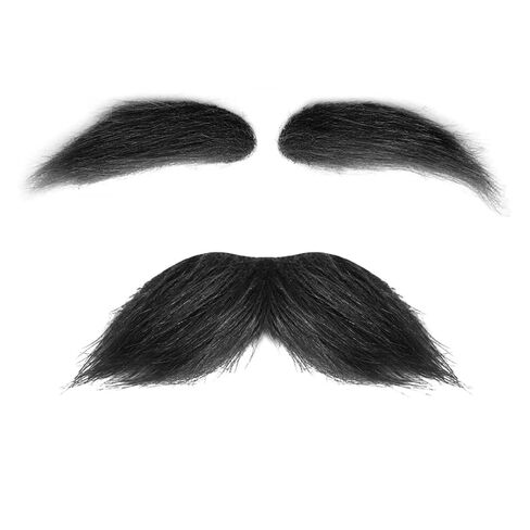 Cosplay Mustache and Eyebrow Set for Adult Halloween Costume Accessories (Black) in Kuwait
