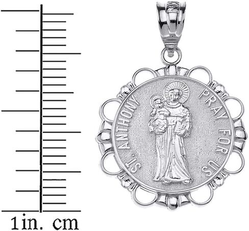 Claddagh Gold Sterling Silver Round Saint Anthony Patron of Lost Articles Catholic Medal Pendant in Saudi Arabia