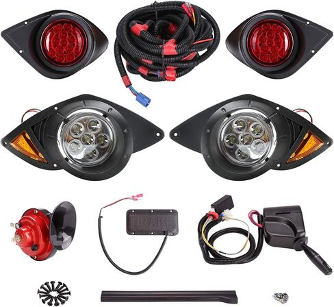 مجموعة المصابيح الأمامية والخلفية لعربة الجولف 10L0L تناسب Yamaha G29 Drive 2007 up، مجموعة ترقية الإضاءة الفاخرة من ياماها مع مفتاح إشارات الانعطاف/القرن/سرج أضواء الفرامل (مدخل 12 فولت) in Saudi Arabia