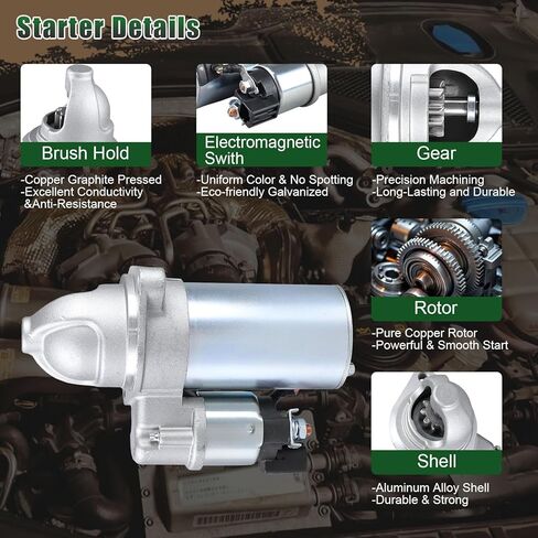 6974N Starter Motor Fits for Kia Optima 12-13 2.0L, for Optima 14-15 2.4L, Sportage, Forte, Forte Koup & Hyundai Sonata 11-14 2.0L, Tucson, Santa Fe Sport Replace# 361002G200 in Saudi Arabia