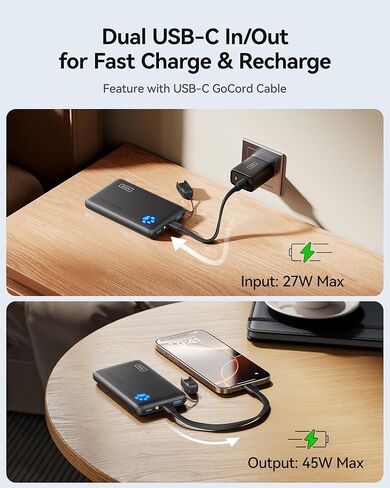 INIU Portable Charger, USB C Slimmest Triple 3A High-Speed 10000mAh Phone Power Bank, Flashlight External Battery Pack Compatible with iPhone 16 15 14 13 12 11 X Samsung S21 S20 Google LG iPad, etc in Saudi Arabia