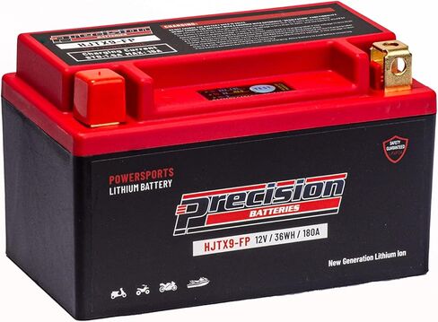 Precision HJTX9-FP Lithium-Ion Battery Replacement for Kawasaki 636CC ZX636-B,C Ninja ZX-6R, 2003-2017, 12 Volt 36 WH 180 CCA in Saudi Arabia