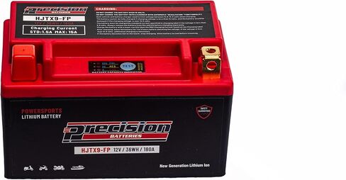 Precision HJTX9-FP Lithium-Ion Battery Replacement for Kawasaki 636CC ZX636-B,C Ninja ZX-6R, 2003-2017, 12 Volt 36 WH 180 CCA in Saudi Arabia