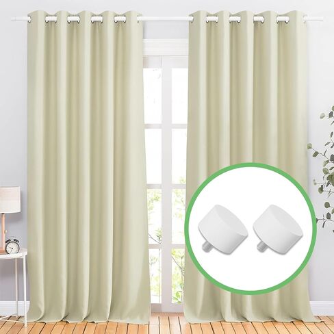 180 inch Curtain Rods, 1" Heavy Duty White Curtain Rod for Outdoor Pato, Living Room, Bedroom, Metal Modern Curtain Pole with End Caps, 10 to 15 ft Drapery Rod Set with Brackets in Saudi Arabia