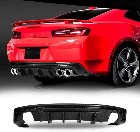 شفة ممتص الصدمات الخلفي متوافقة مع 2016-2024 Camaro LS LT1 LT SS (باستثناء طراز ZL1) كوبيه وموزع ناشر خلفي ببابين قابل للتحويل من ألياف الكربون in Kuwait